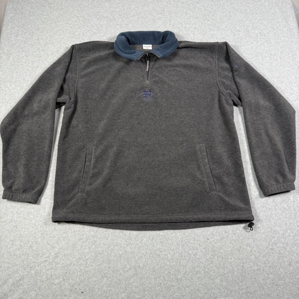Columbia Notre Dame Fighting Irish Fleece Quarter Zip Pullover Gray Mens XL
